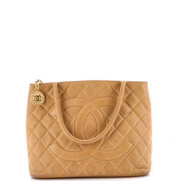 Medallion Tote Quilted Caviar