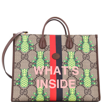 Interlocking G Patch Convertible Tote Printed Jumbo GG Coated Canvas Medium