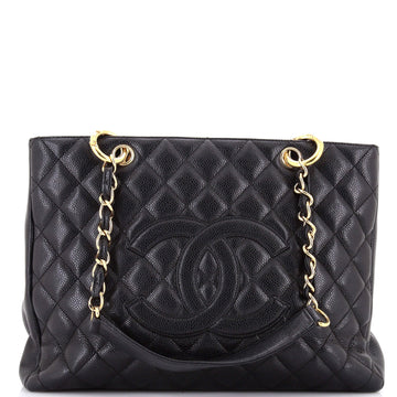 Grand Shopping Tote Quilted Caviar