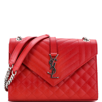 Classic Monogram Envelope Satchel Mixed Matelasse Leather Medium