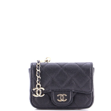 Classic Flap Chain Belt Bag Quilted Caviar Mini