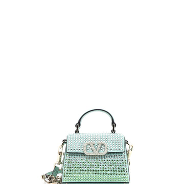 VSling Top Handle Bag Crystal Embellished Leather Micro