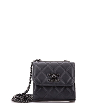 So Black Trendy CC Clutch with Chain Quilted Lambskin Small