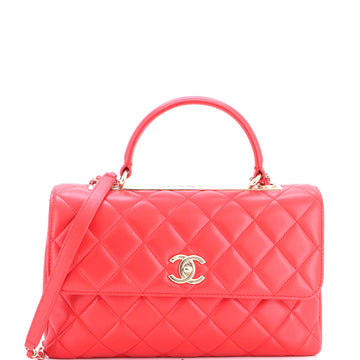 Trendy CC Top Handle Bag Quilted Lambskin Medium