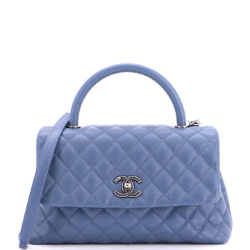 Coco Top Handle Bag Quilted Caviar Small