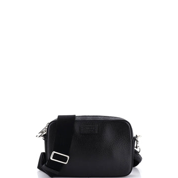 Crossbody Camera Bag Leather and GG Coated Canvas Small