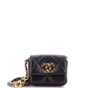 19 Convertible Flap Coin Purse With Chain Quilted Lambskin