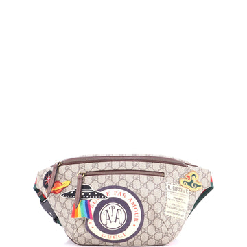 Courrier Zip Belt Bag GG Coated Canvas with Applique