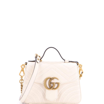 GG Marmont Top Handle Flap Bag Matelasse Leather Mini
