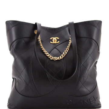 Club Monaco Shopping Tote Quilted Lambskin Large