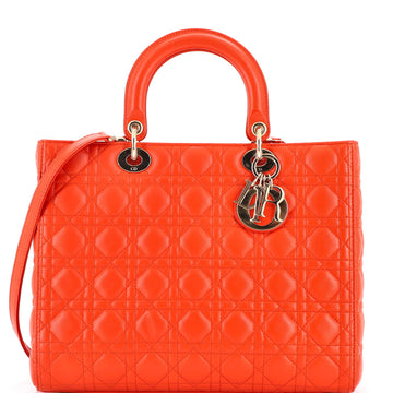 Lady Dior Bag Cannage Quilt Lambskin Large
