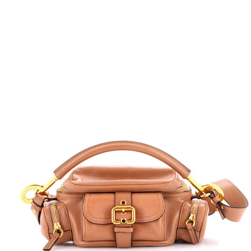 Buckle Zip Camera Bag Leather Small