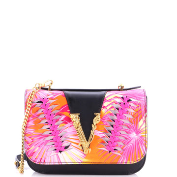 Virtus Flap Shoulder Bag Printed Leather with Braided Detail Small