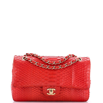 Classic Double Flap Bag Python Medium