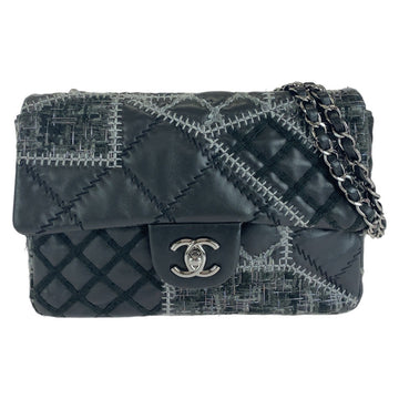 Top Quality Chanel Leather Tweed Wild Stitch Patchwork Shoulder Bag