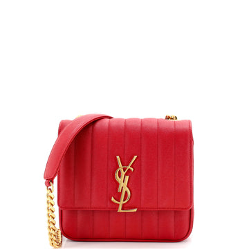Vicky Crossbody Bag Vertical Quilted Grainy Leather Medium