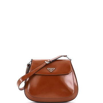 Cleo Flap Shoulder Bag Spazzolato Leather Large