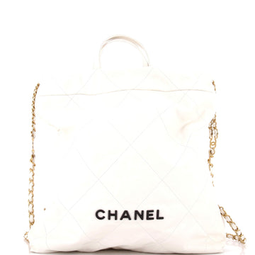 22 Chain Backpack Quilted Calfskin Large