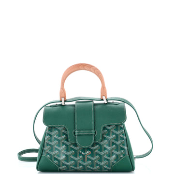 Saigon Top Handle Bag Coated Canvas with Leather Mini