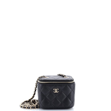 Classic Vanity Case with Chain Quilted Caviar Mini