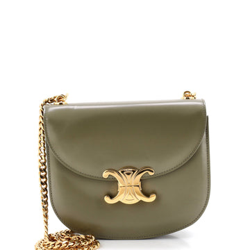 Triomphe Besace Clea Chain Flap Bag Leather