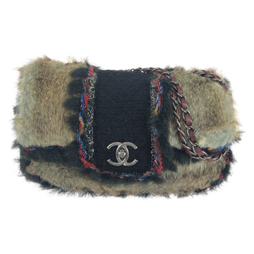 Top Quality Chanel Vintage Coco Mark Turn Lock Fur Shoulder Bag