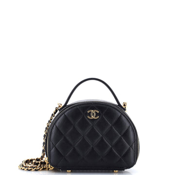 Chic Riviera Vanity Case with Chain Quilted Lambskin