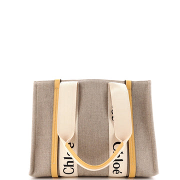 Woody Tote Canvas with Leather Medium