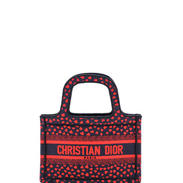 Book Tote I Love Paris Heart Embroidered Canvas Mini