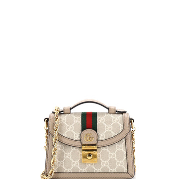 Ophidia Flap Top Handle Bag GG Coated Canvas Mini