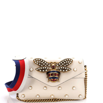 Broadway Pearly Bee Shoulder Bag Embellished Leather Mini