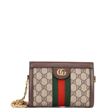 Ophidia Chain Shoulder Bag GG Coated Canvas Mini