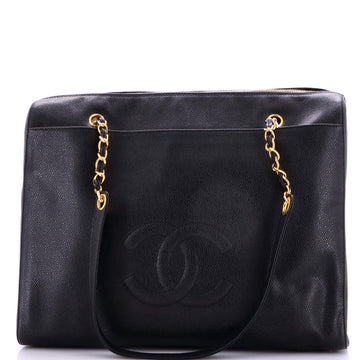 Vintage Timeless Zip Tote Caviar Large