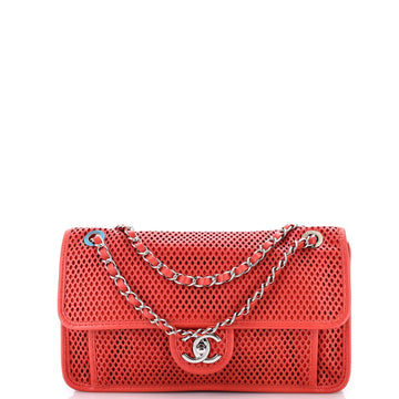 Up In The Air Flap Bag Perforated Leather Medium