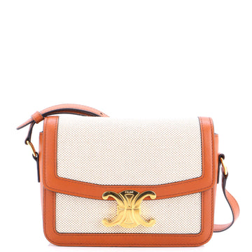 Triomphe Shoulder Bag Canvas with Leather Teen