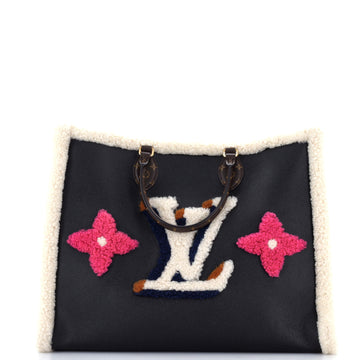 OnTheGo Tote Leather and Monogram Teddy Shearling GM