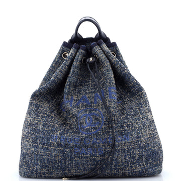 Deauville Backpack Raffia with Glitter Detail Large