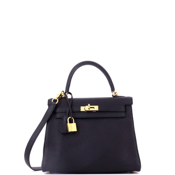 Kelly Handbag Noir Togo with Gold Hardware 25