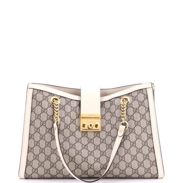Padlock Chain Tote GG Coated Canvas with Leather Medium