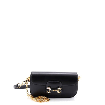 Horsebit 1955 Shoulder Bag Leather with Crystal Detail East West