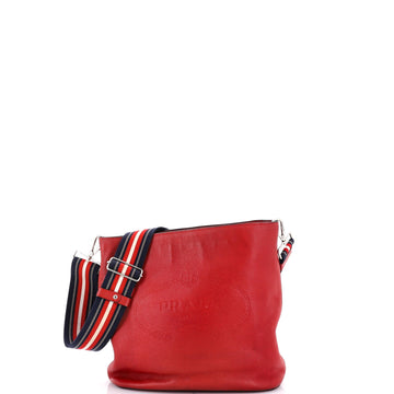 Logo Bucket Messenger Bag Vitello Phenix Small