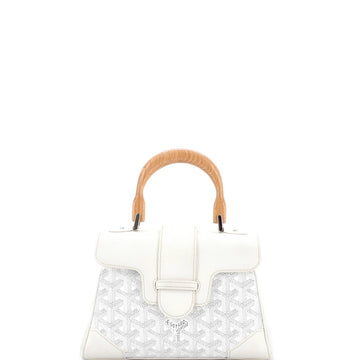 Saigon Top Handle Bag Coated Canvas with Leather Mini