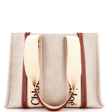 Woody Tote Canvas with Leather Medium