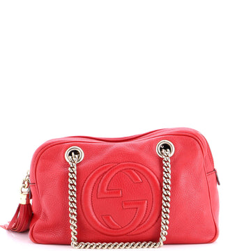 Soho Chain Zip Shoulder Bag Leather Small