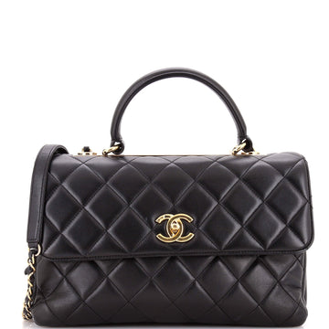 Trendy CC Top Handle Bag Quilted Lambskin Medium