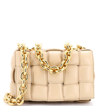 Cassette Chain Crossbody Bag Padded Maxi Intrecciato Leather