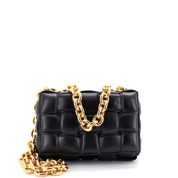 Cassette Chain Crossbody Bag Padded Maxi Intrecciato Leather