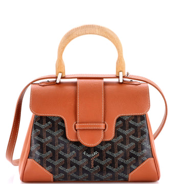Saigon Top Handle Bag Coated Canvas with Leather Mini
