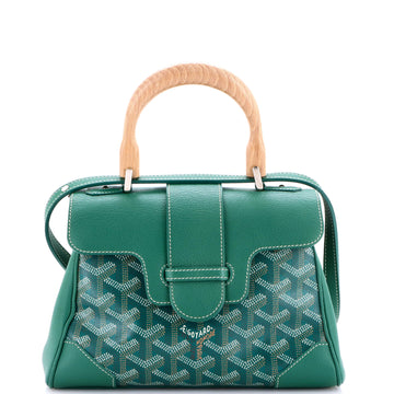 Saigon Top Handle Bag Coated Canvas with Leather Mini