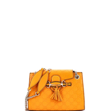 Emily Chain Flap Shoulder Bag Guccissima Leather Small